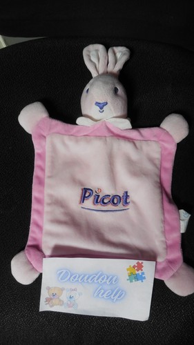 Doudou plat lapin - doudou, rose