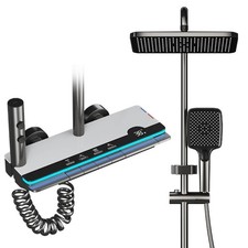 ⭐ Colonne de Douche Design Thermostatique – Pommeau Carré XXL + Douchette Multif
