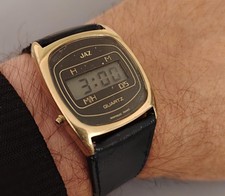 MONTRE WATCH LCD JAZ 79 1569 MONTRELEC MADE IN FRANCE QUARTZ PL OR VINTAGE 1975