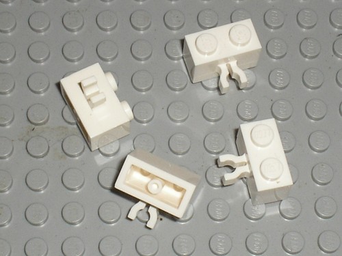 Lego white brick with clip - lego,