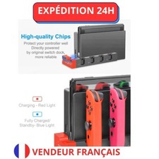 Station de charge pour Joy-Con Nintendo Switch +OLED 4 slots avec indicateur LED