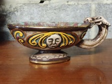 Coupe sur pied en faïence Quimper HB signée Quillivic