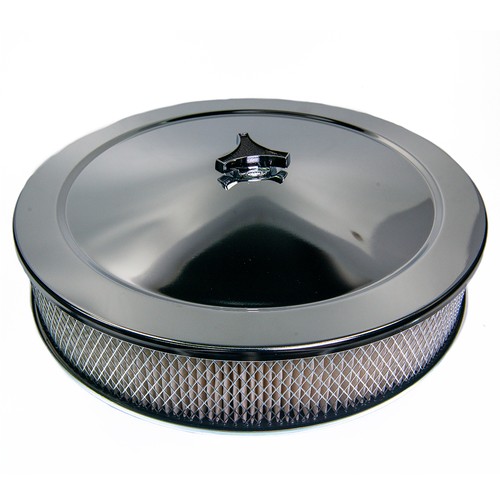 Filtre air chromé x 3 - chromé, 14"