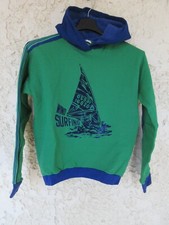 Sweat à capuche WIND SURFING SURF vintage années 80 sport oldschool shirt XS