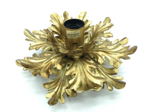 Plafonnier lustre feuille - lustre, or