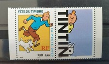 PAIRE FRANCE NEUF N° 3303** + VIGNETTE TINTIN ISSUS DE CARNET