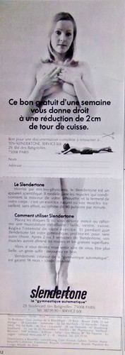 Publicité 1978 slendertone - publicitÉ,
