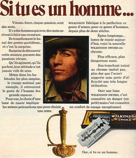 PUBLICITE  1970   WILKINSON lame de rasoir " si tu es un homme" SWORD