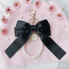 Porte-clés Noeud Satin Noir