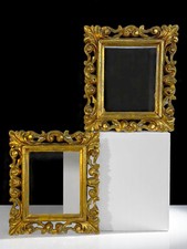 PAIRE DE CADRES  ROCOCO  ITALIEN  XIXe EN BOIS DORÉ  POUR PEINTURE 15 CM X 12 CM