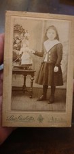 JEUNE FILLE A LA POUPEE VERS 1890 LOUIS DESBOTTES PHOTOGRAPHIE ANCIENNE
