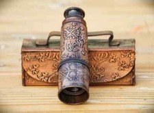 Télescope en laiton personnalisé fait main, cadeau en verre espion pirates po...
