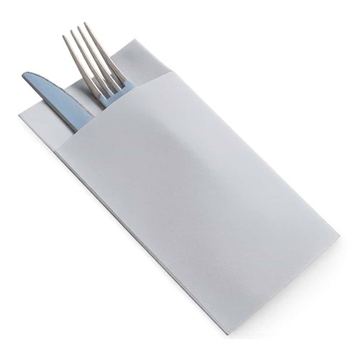 Serviette pocket unie gris - serviette,