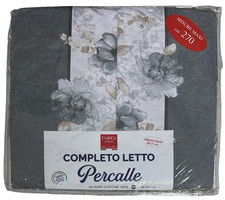 Draps de lit matrimonial complets en coton percalle en fantaisie florale