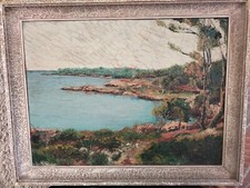 beau tableaux bord de mers sur carton 57,5 x 44,5 cm objet décoration intérieur