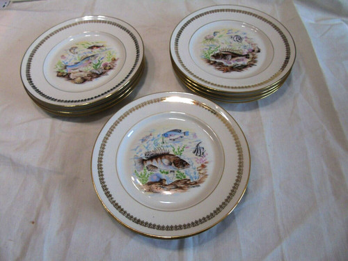 Assiette poisson porcelaine - 11,