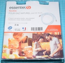 Flexible 2m pour gaz naturel ( gaz de ville ) ESSENTIEL B durée de vie 10 ans