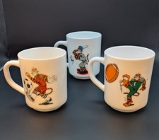 Lot Objets Publicitaires 3 Mugs Tasses ESSO Baseball Football  Rugby Vintage