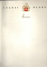 Menu vierge Cognac Meukow - Format : 24x31 cm avec blason en relief et dorures