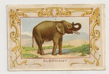 CHROMO ANIMAL L'ELEPHANT TEXTE AU DOS FORMAT 6 x 9 cm 