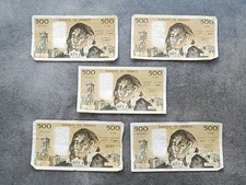 Lot De 5 Billets De 500 Francs