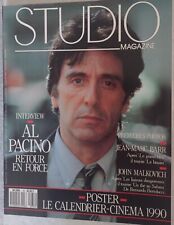 Magazine STUDIO / N°33/ AL PACINO- JEAN MARC BARR-JOHN MALKOVICH / dec 1988