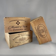 Caisse à vins traditionnelle française en bois