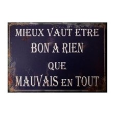 Plaque métal humoristique