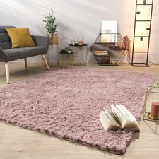 Tapis De Salon Tapis Shaggy Poil Long Doux Peluche Design Moderne Monochrome