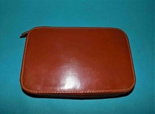 trousse de toilette JANVIER PARIS vintage en cuir marron