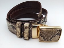 Ceinture Python véritable signée LFB Diamond taille 44 VINTAGE unisexe