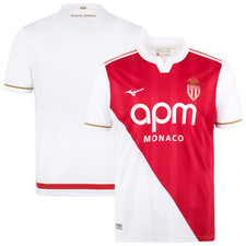 Maillot Domicile AS Monaco Mizuno 25/26 avec une carte joueur caio henrique