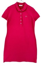 LACOSTE Robe Courte À Manches Courtes Slim Fit Pour Femme Rose Taille 38 - M