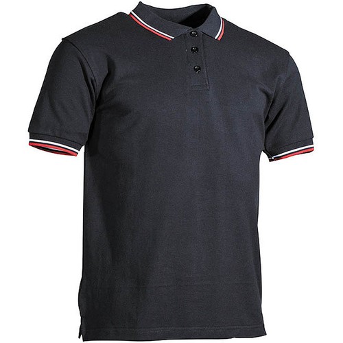 Polo noir rayures rouges et - polo,