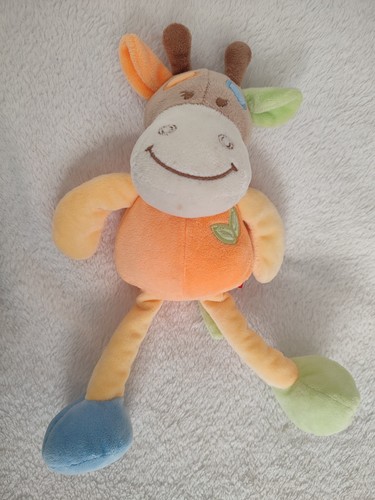 Doudou girafe vache orange - doudou,