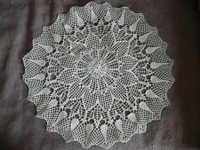 Grand Napperon rond, au crochet, fait main, coton écru ,51 cm, décoration table