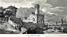 1877 antique print the castle - antique, print:the