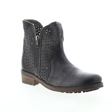 Rawhide 5930 Womens Black Leather Zipper Cowboy Western Boots