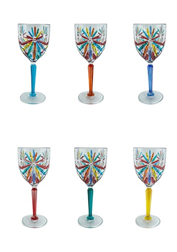 Lot verres vin murano - 6,