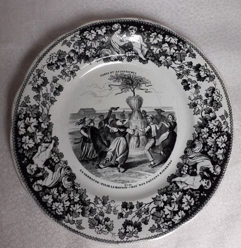 Assiette faïence creil et - assiette,
