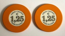 RARE JETON DE CASINO DE 1,25 € GRAN CASINO DE BARCELONA @ FRENCH TOKEN CASINO !!