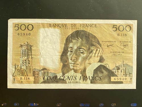 Billet 500 francs - 500, pascal