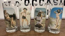 Série de 4 Verre Pin-up Femme