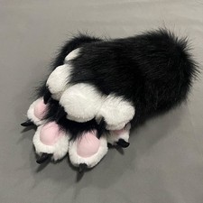 Gants de costume de cosplay dessin animé Kawaii fourrure fourrure peluche patte de chat gants !