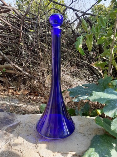 Belle carafe verre bleu - belle, cobalt