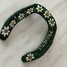 VERITABLE FER A CHEVAL PEINT POUR DECOR MURALE  FLEURS PROVENCE + HISTOIRE