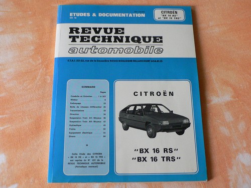 Revue technique automobile rta - technique,