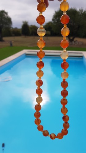 Collier neuf perles orange