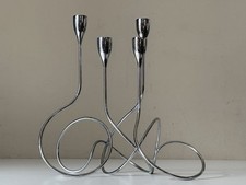 Paire Chandeliers Chromés Design  Vintage Années 90 