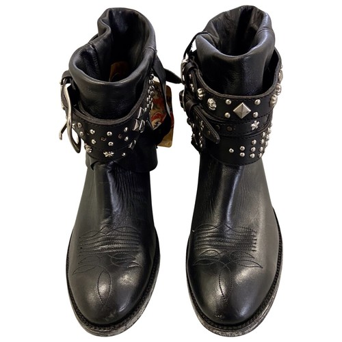 Boots cuir noir mexicana - cuir,